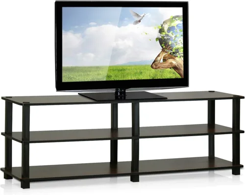Miniatura 4 de Furinno TURN-S-TUBE - Soporte para TV, centro de entretenimiento de 3 niveles, sin herramientas, consola de TV para televisores de hasta 46 Marrón