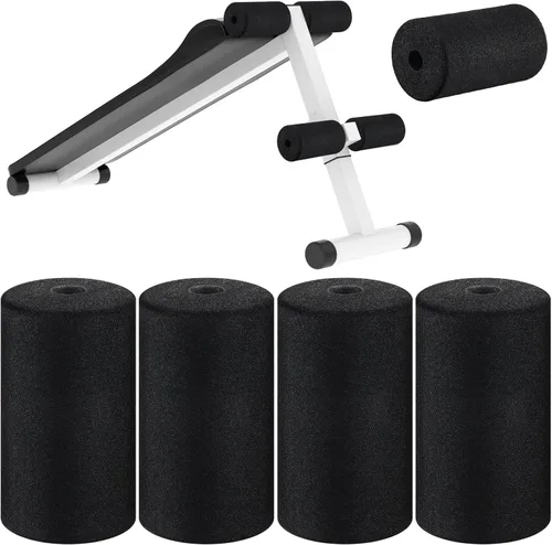 Deekin 4 rodillos de espuma para pies, cubierta de tubo amortiguador para máquina de ejercicio, equipo de gimnasio en casa, almohadillas de repuesto