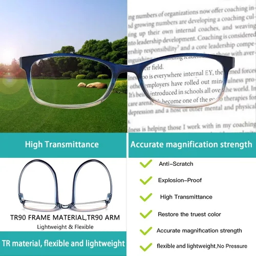 Miniatura 3 de EYEURL Gafas de lectura para mujer, paquete de 2 unidades, con bloqueo de luz azul, filtro ligero, rayos UV/deslumbramiento, antifatiga ocular, 0.5