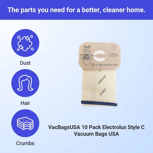 Miniatura 2 de VacBagsUSA - Paquete de 10 bolsas de repuesto para bolsas de vacío Electrolux Style?C de 4 capas, se adapta a modelos de recipiente clásicos, Lux