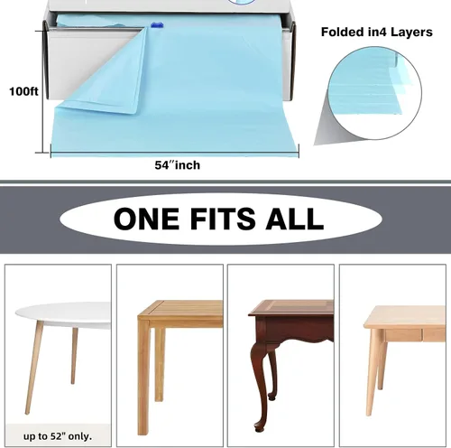 Miniatura 154 de Rollo de plástico para cubierta de mesa color verde manzana, 40 pulgadas x 100 pies, rollo de plástico resistente para cubierta de mesa de banquetes