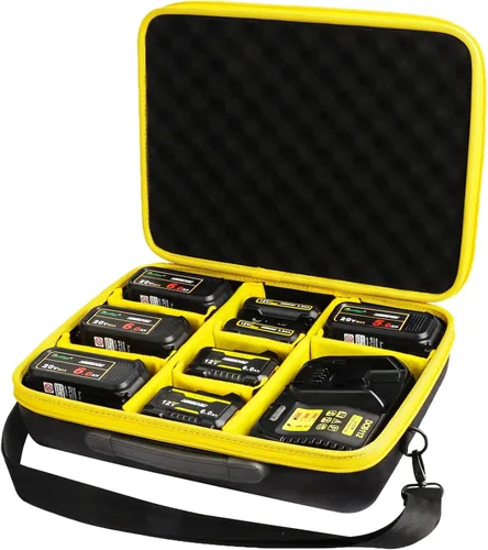 Estuche extra grande para almacenamiento de baterías compatible con Dewalt 20V 60V 12V 18V Max y cargador, caja de transporte para baterías de