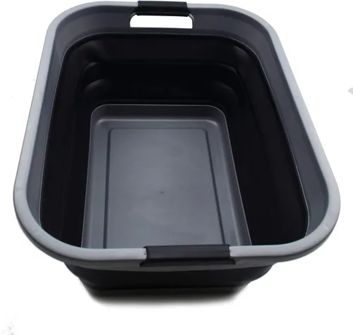 Miniatura 17 de SAMMART Cesta de Lavandería de Plástico Plegable de 41L (10.8 galones) - Contenedor/Organizador de Almacenamiento Emergente Plegable - Tina de Gris