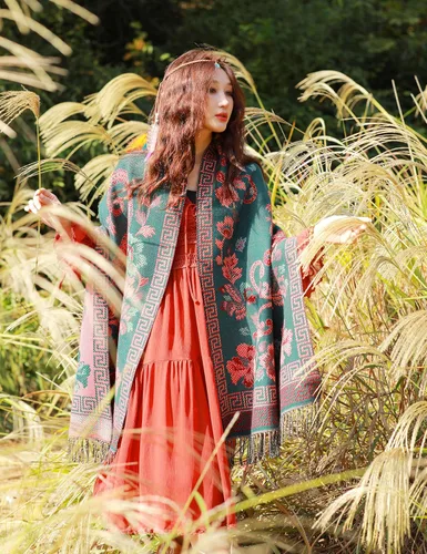 Miniatura 86 de iCuviy Bufanda grande de moda para invierno, chales y envolturas para mujer, extra suave, sensación de cachemira, bufandas frías para mujer