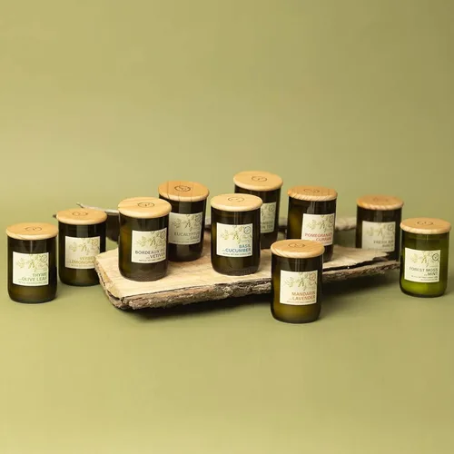 Miniatura 6 de Paddywax Eco Green Collection - Vela de mezcla de cera de soja en tarro de vidrio, aroma a limón Meyer, recipiente verde con tapa de madera, 8 onzas