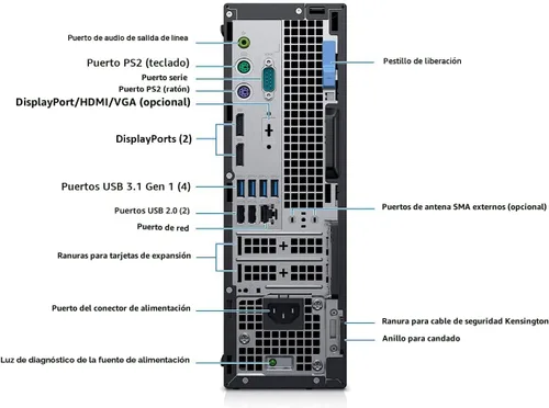 Miniatura 3 de Dell Computadora de escritorio OptiPlex 7070 SFF, Intel 8 Core i7-9700 3.0GHz hasta 4.70GHz, 32GB DDR4 Ram Nuevo SSD NVMe M.2 de 1 TB, AX210 WiFi 6E