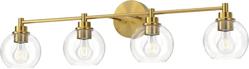Miniatura 14 de VONLUCE Accesorios de iluminación de baño, luz de tocador de baño de 2 luces con pantallas de vidrio globo E26, luces de tocador para dormitorio
