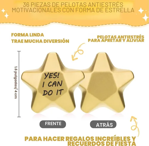 Miniatura 2 de Deekin 36 bolas de estrés con forma de estrella, minibolas de espuma, juguetes para aliviar el estrés para adolescentes y adultos, rellenos