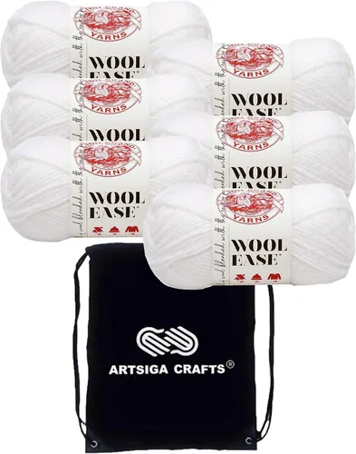 Miniatura 30 de Lion Brand Wool Ease Canyon Sunset 620-003 (3-Skeins - Mismo Lote de Tinta) Estambre Medio #4 Acrílico, Hilo de Lana para Crochet y Tejido con Bolsa