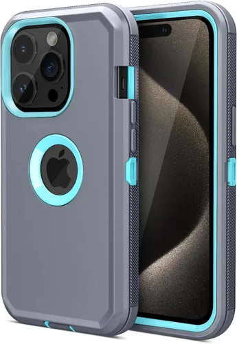 Miniatura 10 de Jiunai Funda para iPhone 15 Pro Max de Servicio Pesado con Protección contra Caídas Sin Pantalla de Doble Capa Resistente a Golpes Deportiva