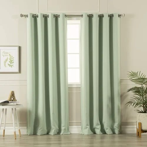 Miniatura 71 de Best Home Fashion Paneles de cortinas opacas con aislamiento térmico de alta calidad para tratamiento de ventanas, para dormitorio, acero inoxidable