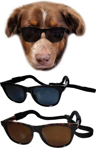 Miniatura 6 de G006 Disfraz para perro y mascota, estilo retro de los años 80, lentes de sol ajustables para razas medianas de 20 a 40 libras, para fiesta, Panto