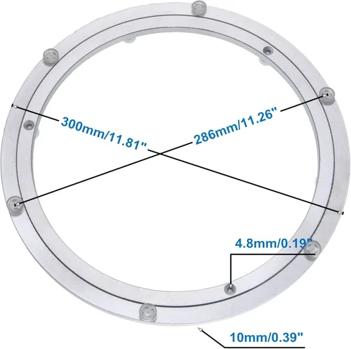 Miniatura 4 de Plataforma Giratoria de Aluminio Resistente Heavy Duty Lazy Susan con Rodamiento Giratorio Placa Giratoria Hardware para Mesa de Comedor