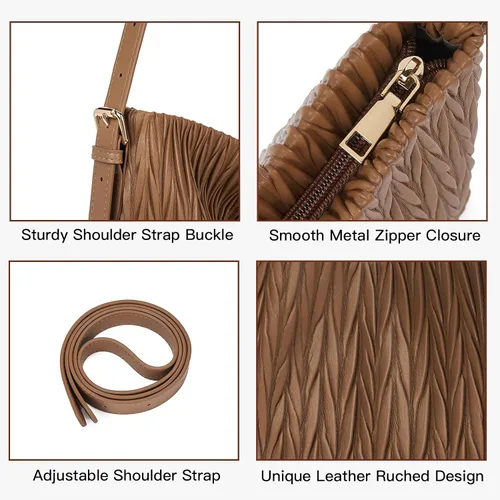 Miniatura 5 de Telena Bolsos Hobo de cuero para mujer, bolsos cruzados grandes para mujer, a la moda, con correa ajustable