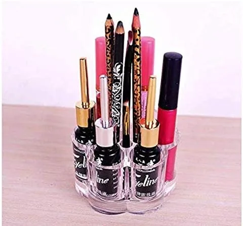 Miniatura 2 de Organizador de almacenamiento de maquillaje de lápiz labial acrílico, soporte para brochas de maquillaje con 7 ranuras individuales para pinceles
