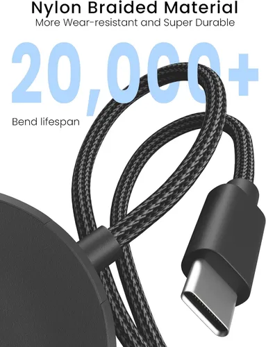 Miniatura 4 de Sinoacc Cargador 2 en 1 para Samsung Galaxy Watch 7/Ultra/6/6 Classic/5/5 Pro/4/4 Classic/3/Active 2/Active 1/Fe, cable de carga rápida magnético