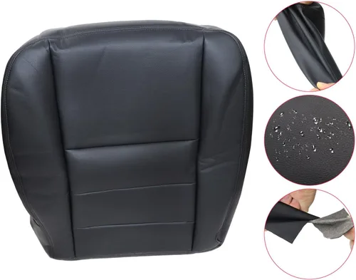 Miniatura 8 de SecosAutoparts Funda de cuero de repuesto para asiento delantero del lado del conductor, color negro, compatible con Ford F-250 F-350 F-450 F-550