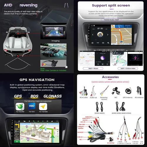 Miniatura 6 de Radio de coche Android de 9 pulgadas estéreo doble DIN con navegación pantalla táctil estéreo para coche con cámara de respaldo GPS para Lada Granta