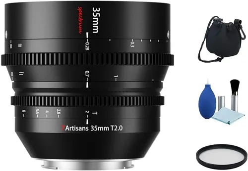 7artisans Lente de película profesional cinematográfica cinematográfica cinematográfica de 1.378 in T2.0 para cámara sin espejo Sony E Mount A6000
