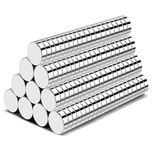 TRYMAG 200 piezas de imanes pequeños de neodimio de 6 x 2 mm, imanes de tierras raras para pizarra, pequeños discos redondos para nevera, Plateado