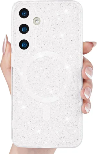 Miniatura 13 de Svanove Funda magnética con purpurina para Samsung Galaxy S22, compatible con Magsafe Cute, brillante, brillante, estética, dura y brillante