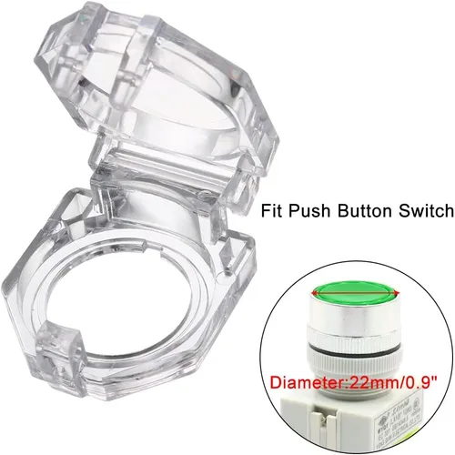 Miniatura 5 de uxcell 2 protectores de plástico transparente para interruptor de botón de 0.866 in de diámetro