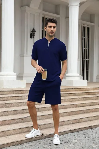 Miniatura 2 de FZNHQL Conjunto deportivo de moda para hombre, 2 piezas, casual, atlético, para correr, manga corta/larga, conjunto para hombre