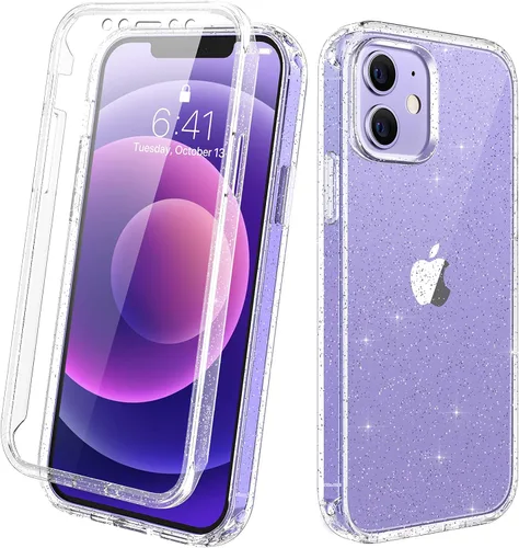 Miniatura 94 de Diaclara - Funda compatible con iPhone 11, carcasa resistente de cuerpo completo con protector de pantalla integrado sensible al tacto y Transparente