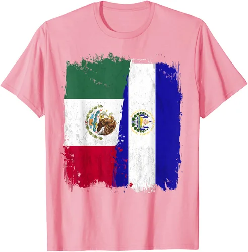 Miniatura 78 de Camiseta con la bandera mexicana de El Salvador con la mitad de la bandera mexicana de El Salvador