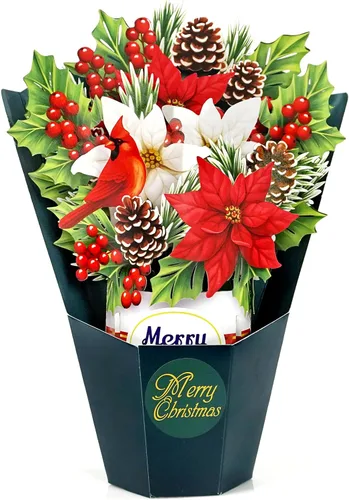 Miniatura 10 de CUTPOPUP - Tarjeta de felicitación con diseño de cardenal, Feliz Navidad, Navidad 3D, Año Nuevo, tarjeta de felicitación (cesta de cardenal)