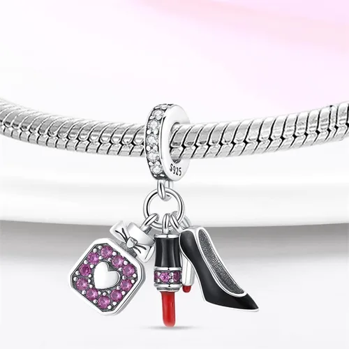 Miniatura 2 de CYCUFF Abalorios de plata de ley 925 adecuados para collares de dijes, pulseras, abalorios, joyería de regalo para mujer