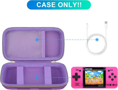 Miniatura 2 de BOVKE Funda de transporte para juego de mano WELLST·G para niños, 220 videojuegos retro precargados, mini organizador de almacenamiento electrónico