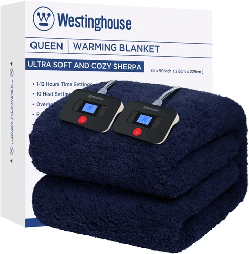Miniatura 23 de Westinghouse Manta Eléctrica Tamaño Throw, Manta Térmica Sherpa de Felpa Suave con 6 Niveles de Calefacción y Apagado Automático de 2-10 Horas