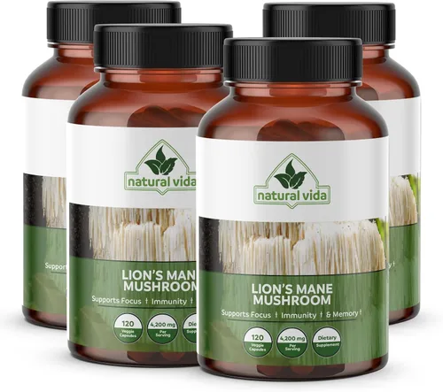 Miniatura 5 de Extracto de hongo melena de león - 120 cápsulas vegetarianas - 4,200 mg - Suplemento sin OMG