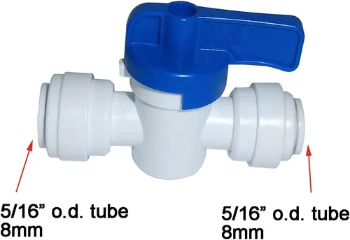 Miniatura 2 de Conexión rápida de tubo de inserción para uso alimentario, válvula de bola de cierre de tubo igual de 5/16" O.D. para filtro de agua purificador