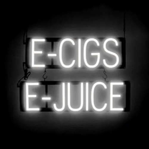 Miniatura 38 de SpellBrite Cartel E-JUICE Señalización de tienda de humo con aspecto de neón, luces LED azules 22.3 x 6.3 pulgadas