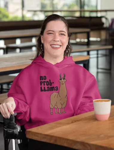Miniatura 3 de Sudadera con capucha de llama No Prob-Llama divertida Alpaca Llamas para mujer