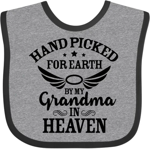Miniatura 4 de inktastic Handpicked for Earth By My Grandma in Heaven Angel Wings Baby Bib