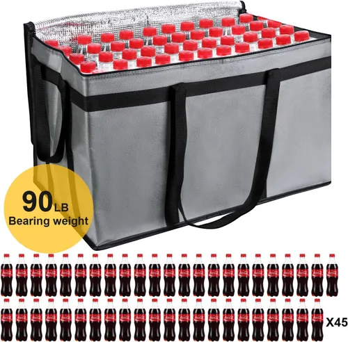 Miniatura 3 de musbus Bolsa de entrega de alimentos con aislamiento prémium XXL – 23 x 14 x 15 pulgadas, bolsa impermeable de suministro de catering para entrega