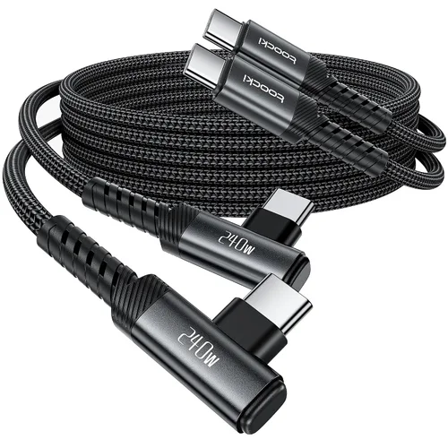 Miniatura 15 de Cable USB C [Paquete de 2, 1 mt] Carga rápida de 240 W tipo C, cable USB 2.0 trenzado de nylon para iPhone 17 16 15 Pro Plus Pro Max Air, iPad Pro