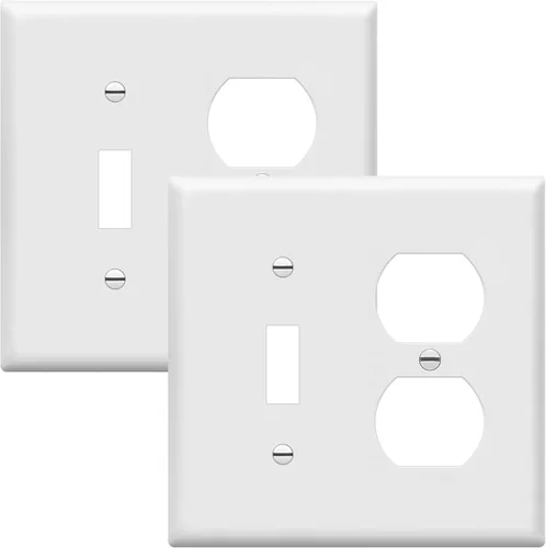 Miniatura 29 de Enerlites placas para combinación de apagador de pared, tamaño estándar, de policarbonato irrompible, color blanco, Blanco, 1