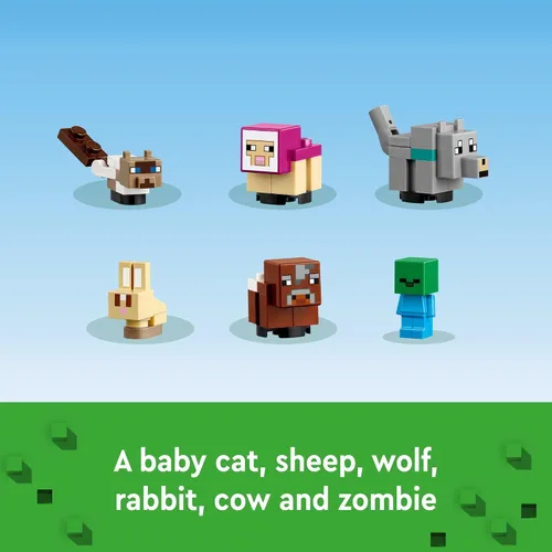 Miniatura 3 de LEGO Minecraft - Juego de construcción del santuario de animales, juguete de juego para niñas y niños a partir de 7 años, regalo para jugadores