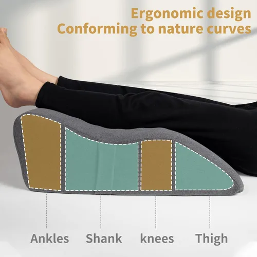 Miniatura 3 de itcozy - Almohada de elevación de piernas con espuma viscoelástica suave, almohada en forma de cuña para leer, descansar, cirugía, alivia el dolor