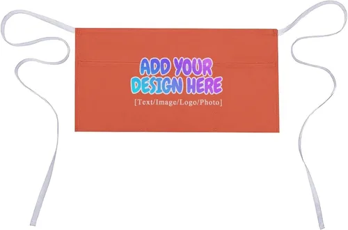 Miniatura 17 de AXKEUDO Delantal personalizado con bolsillos, delantales de cintura para camarera para cocinar en casa, restaurante, servir trabajo