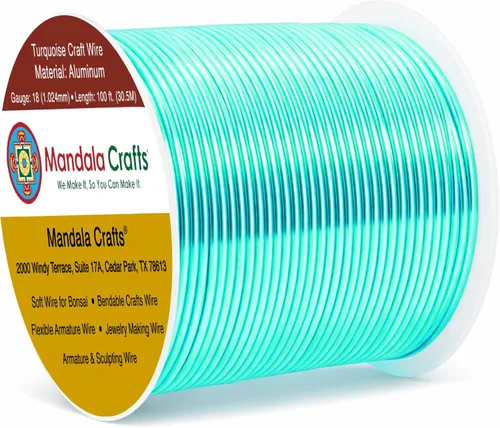 Miniatura 123 de Mandala Crafts - Alambre de aluminio anodizado de 8 calibre para hacer joyas - 9.75 m de alambre flexible negro colorido - Flexible para bonsái