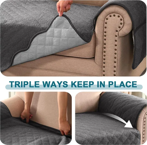 Miniatura 6 de Turquoize Fundas de sofá impermeables para perros, fundas protectoras para mascotas, fundas de sofá lavables con bolsillo lateral para sofá de 3