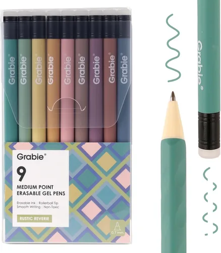 Miniatura 14 de Grabie Bolígrafos de gel borrables, punta media de 0.028 in, bolígrafos borrables, hacen desaparecer los errores para planificar dibujos, escritura