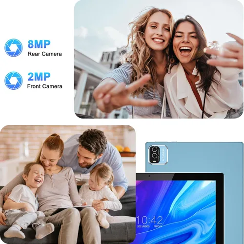 Miniatura 3 de ATOZEE Tablet de 10 pulgadas Android 15 Tablets 2 en 1 Tablet con teclado 12 GB RAM+64 GB ROM (soporta expansión de 1 TB) Tableta 2MP+8MP Cámara Azul