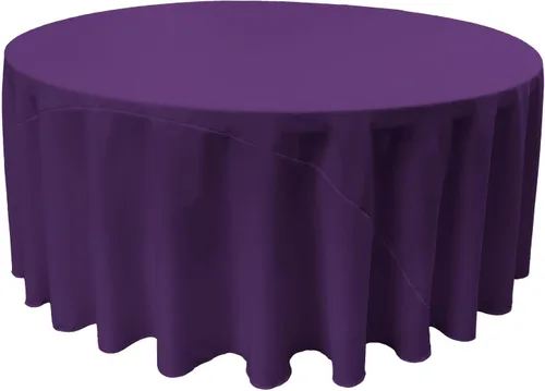Miniatura 108 de LA Linen - Mantel redondo lavable de popelina de poliéster, resistente a manchas y arrugas, 51", mantel de tela para comedor, cocina, fiesta, Negro
