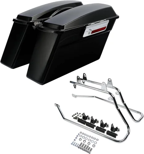 Miniatura 9 de Kit de soporte de conversión para alforjas extendidas de 4" TCMT, compatible con Harley Heritage Softail Fatboy FLSTF Breakout 1984-2017, negro